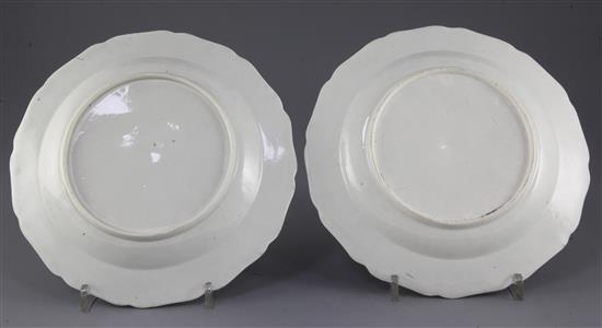 A pair of Worcester Sheridan pattern plates, c.1770, 22.5cm